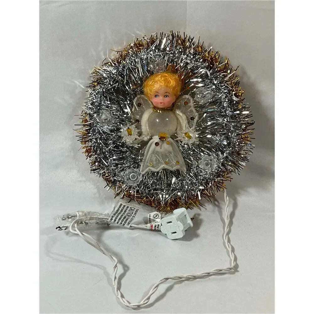 Vintage Mid Cenutry Angel Tree Topper Top or Christmas Decor Lighted Restored